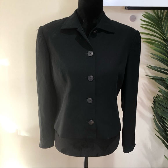 Ralph Lauren Blue Label 100% Silk Black Blazer Jacket w/ Button Closure 8 - Picture 2 of 6